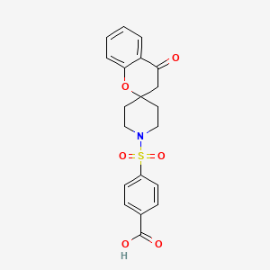 molecular formula C20H19NO6S B2471041 4-((4-Oxospiro[chroman-2,4'-piperidin]-1'-yl)sulfonyl)benzoic acid CAS No. 896335-50-5
