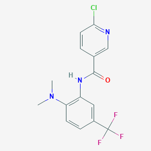 molecular formula C15H13ClF3N3O B2471043 6-chloro-N-[2-(dimethylamino)-5-(trifluoromethyl)phenyl]pyridine-3-carboxamide CAS No. 1325416-27-0