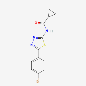 molecular formula C12H10BrN3OS B2471045 N-(5-(4-bromophenyl)-1,3,4-thiadiazol-2-yl)cyclopropanecarboxamide CAS No. 391862-89-8