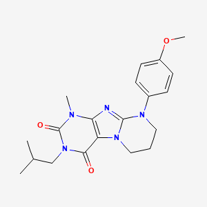 molecular formula C20H25N5O3 B2471050 9-(4-methoxyphenyl)-1-methyl-3-(2-methylpropyl)-7,8-dihydro-6H-purino[7,8-a]pyrimidine-2,4-dione CAS No. 842955-75-3
