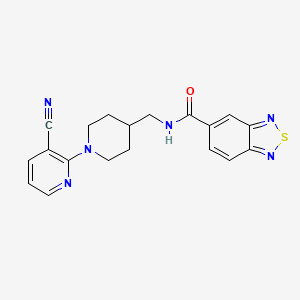 molecular formula C19H18N6OS B2471053 N-((1-(3-cyanopyridin-2-yl)piperidin-4-yl)methyl)benzo[c][1,2,5]thiadiazole-5-carboxamide CAS No. 1797401-08-1