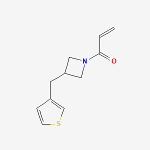 molecular formula C11H13NOS B2471056 1-[3-(Thiophen-3-ylmethyl)azetidin-1-yl]prop-2-en-1-one CAS No. 2224299-59-4
