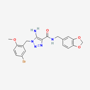 molecular formula C19H18BrN5O4 B2471058 5-氨基-N-(1,3-苯并二氧杂环-5-基甲基)-1-(5-溴-2-甲氧基苄基)-1H-1,2,3-三唑-4-甲酰胺 CAS No. 899737-92-9