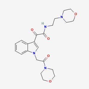 molecular formula C22H28N4O5 B2471066 2-(1-(2-morpholino-2-oxoethyl)-1H-indol-3-yl)-N-(2-morpholinoethyl)-2-oxoacetamide CAS No. 872855-58-8