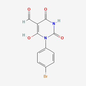 molecular formula C11H7BrN2O4 B2471068 (5Z)-1-(4-bromophenyl)-5-(hydroxymethylidene)pyrimidine-2,4,6(1H,3H,5H)-trione CAS No. 1147381-16-5