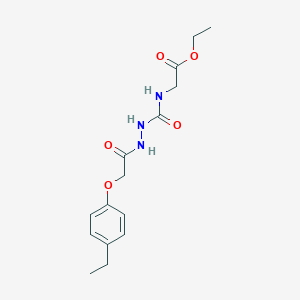 molecular formula C15H21N3O5 B2471076 Ethyl 2-((N-(2-(4-ethylphenoxy)acetylamino)carbamoyl)amino)acetate CAS No. 1023422-65-2
