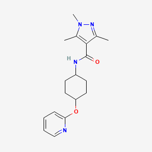 1,3,5-trimethyl-N-((1r,4r)-4-(pyridin-2-yloxy)cyclohexyl)-1H-pyrazole-4-carboxamide