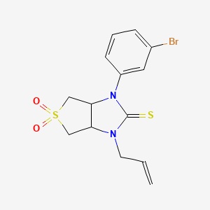 molecular formula C14H15BrN2O2S2 B2471093 1-烯丙基-3-(3-溴苯基)四氢-1H-噻吩并[3,4-d]咪唑-2(3H)-硫酮 5,5-二氧化物 CAS No. 879916-50-4