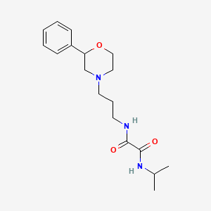 molecular formula C18H27N3O3 B2471095 N1-异丙基-N2-(3-(2-苯基吗啉代烷基)丙基)草酰胺 CAS No. 954005-30-2