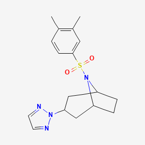 molecular formula C17H22N4O2S B2471097 (1R,5S)-8-((3,4-dimethylphenyl)sulfonyl)-3-(2H-1,2,3-triazol-2-yl)-8-azabicyclo[3.2.1]octane CAS No. 2108288-04-4