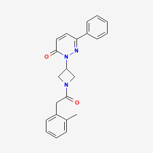 molecular formula C22H21N3O2 B2471100 2-[1-[2-(2-Methylphenyl)acetyl]azetidin-3-yl]-6-phenylpyridazin-3-one CAS No. 2380182-27-2