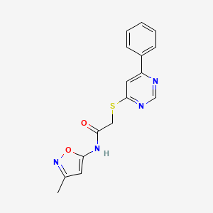 molecular formula C16H14N4O2S B2471107 N-(3-methylisoxazol-5-yl)-2-((6-phenylpyrimidin-4-yl)thio)acetamide CAS No. 1203372-33-1