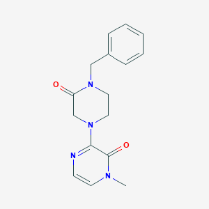 molecular formula C16H18N4O2 B2471108 3-(4-Benzyl-3-oxopiperazin-1-yl)-1-methylpyrazin-2-one CAS No. 2415534-11-9