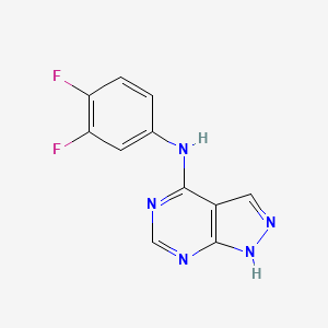 molecular formula C11H7F2N5 B2471109 N-(3,4-difluorophenyl)-1H-pyrazolo[3,4-d]pyrimidin-4-amine CAS No. 1021023-70-0