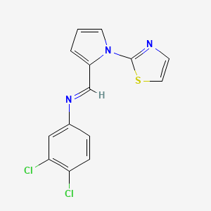 molecular formula C14H9Cl2N3S B2471110 N-(3,4-二氯苯基)-N-{(E)-[1-(1,3-噻唑-2-基)-1H-吡咯-2-基]亚甲基}胺 CAS No. 691873-18-4