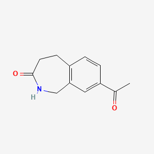 molecular formula C12H13NO2 B2471114 8-Acetyl-1,2,4,5-tetrahydro-benzo[c]azepin-3-one CAS No. 160300-38-9