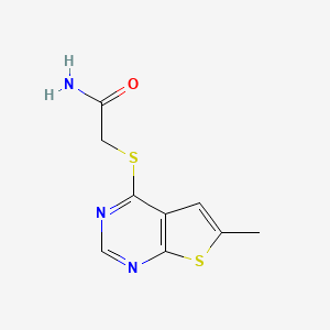 molecular formula C9H9N3OS2 B2471117 2-({6-甲基噻吩并[2,3-d]嘧啶-4-基}硫代)乙酰胺 CAS No. 876901-73-4