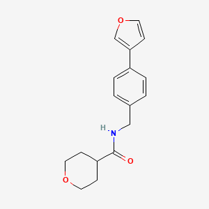 molecular formula C17H19NO3 B2471124 N-(4-(呋喃-3-基)苄基)四氢-2H-吡喃-4-甲酰胺 CAS No. 2034297-93-1