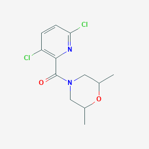 molecular formula C12H14Cl2N2O2 B2471125 4-(3,6-Dichloropyridine-2-carbonyl)-2,6-dimethylmorpholine CAS No. 1021043-63-9