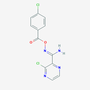 molecular formula C12H8Cl2N4O2 B2471129 [(Z)-[Amino-(3-chloropyrazin-2-yl)methylidene]amino] 4-chlorobenzoate CAS No. 655234-95-0