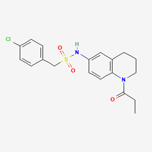 B2471138 1-(4-chlorophenyl)-N-(1-propionyl-1,2,3,4-tetrahydroquinolin-6-yl)methanesulfonamide CAS No. 946259-53-6