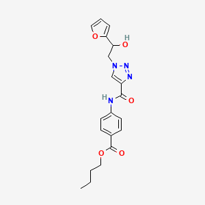 molecular formula C20H22N4O5 B2471140 butyl 4-(1-(2-(furan-2-yl)-2-hydroxyethyl)-1H-1,2,3-triazole-4-carboxamido)benzoate CAS No. 2034589-35-8