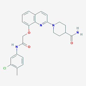molecular formula C24H25ClN4O3 B2471164 1-(8-(2-((3-氯-4-甲基苯基)氨基)-2-氧代乙氧基)喹啉-2-基)哌啶-4-甲酰胺 CAS No. 921554-88-3