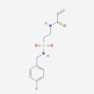 molecular formula C12H15FN2O3S B2471166 N-[2-[(4-Fluorophenyl)methylsulfamoyl]ethyl]prop-2-enamide CAS No. 2411318-02-8