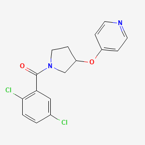 molecular formula C16H14Cl2N2O2 B2471167 (2,5-二氯苯基)(3-(吡啶-4-氧基)吡咯烷-1-基)甲酮 CAS No. 2034494-52-3