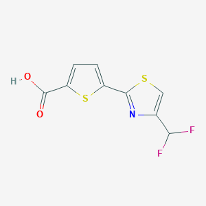 molecular formula C9H5F2NO2S2 B2471170 5-[4-(Difluoromethyl)-1,3-thiazol-2-yl]thiophene-2-carboxylic acid CAS No. 2248322-83-8