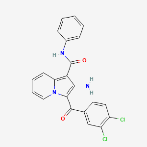 molecular formula C22H15Cl2N3O2 B2471172 2-amino-3-(3,4-dichlorobenzoyl)-N-phenylindolizine-1-carboxamide CAS No. 898433-60-8