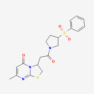 7-methyl-3-(2-oxo-2-(3-(phenylsulfonyl)pyrrolidin-1-yl)ethyl)-2H-thiazolo[3,2-a]pyrimidin-5(3H)-one