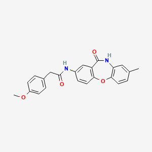 molecular formula C23H20N2O4 B2471226 2-(4-甲氧基苯基)-N-(8-甲基-11-氧代-10,11-二氢二苯并[b,f][1,4]恶氮杂卓-2-基)乙酰胺 CAS No. 922083-07-6