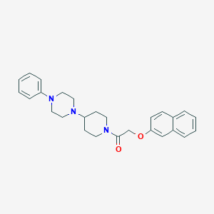 molecular formula C27H31N3O2 B247123 2-(Naphthalen-2-yloxy)-1-[4-(4-phenylpiperazin-1-yl)piperidin-1-yl]ethanone 