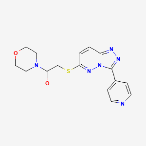molecular formula C16H16N6O2S B2471236 1-Morpholino-2-((3-(pyridin-4-yl)-[1,2,4]triazolo[4,3-b]pyridazin-6-yl)thio)ethanone CAS No. 868969-50-0