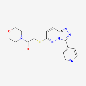 molecular formula C16H16N6O2S B2471236 1-Morpholino-2-((3-(pyridin-4-yl)-[1,2,4]triazolo[4,3-b]pyridazin-6-yl)thio)éthanone CAS No. 868969-50-0