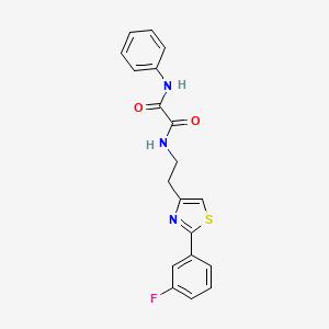 molecular formula C19H16FN3O2S B2471242 N-{2-[2-(3-氟苯基)-1,3-噻唑-4-基]乙基}-N'-苯基乙二酰胺 CAS No. 895784-31-3