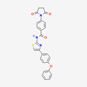 4-(2,5-dioxopyrrolidin-1-yl)-N-[4-(4-phenoxyphenyl)-1,3-thiazol-2-yl]benzamide