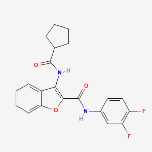 molecular formula C21H18F2N2O3 B2471255 3-(cyclopentanecarboxamido)-N-(3,4-difluorophenyl)benzofuran-2-carboxamide CAS No. 888443-67-2