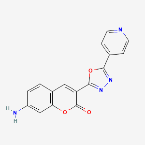 molecular formula C16H10N4O3 B2471258 7-amino-3-(5-pyridin-4-yl-1,3,4-oxadiazol-2-yl)-2H-chromen-2-one CAS No. 1987112-90-2