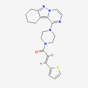 molecular formula C21H23N5OS B2471259 (E)-1-(4-(7,8,9,10-tetrahydropyrazino[1,2-b]indazol-1-yl)piperazin-1-yl)-3-(thiophen-2-yl)prop-2-en-1-one CAS No. 2035036-41-8
