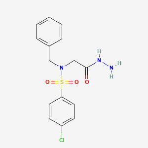 molecular formula C15H16ClN3O3S B2471263 N-Benzyl-4-chloro-N-hydrazinocarbonylmethyl-benzenesulfonamide CAS No. 333319-70-3
