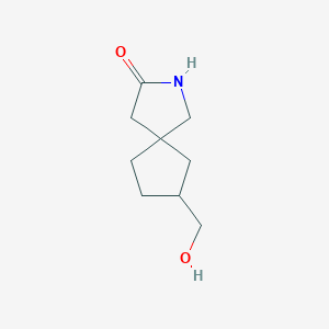 molecular formula C9H15NO2 B2471265 7-（羟甲基）-2-氮杂螺[4.4]壬烷-3-酮 CAS No. 1782480-53-8