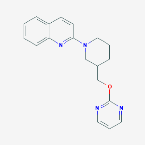 molecular formula C19H20N4O B2471277 2-[3-(Pyrimidin-2-yloxymethyl)piperidin-1-yl]quinoline CAS No. 2379984-03-7