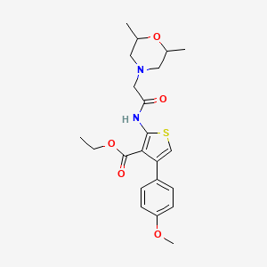 molecular formula C22H28N2O5S B2471283 2-[2-(2,6-二甲基吗啉-4-基)乙酰氨基]-4-(4-甲氧基苯基)噻吩-3-羧酸乙酯 CAS No. 379243-02-4