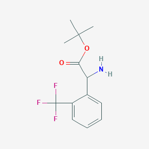 molecular formula C13H16F3NO2 B2471294 Tert-butyl 2-amino-2-[2-(trifluoromethyl)phenyl]acetate CAS No. 2248256-91-7