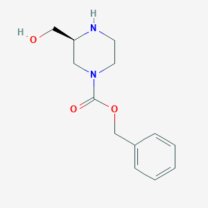 molecular formula C13H18N2O3 B2471296 (S)-Benzyl 3-(hydroxymethyl)piperazine-1-carboxylate CAS No. 930837-02-8