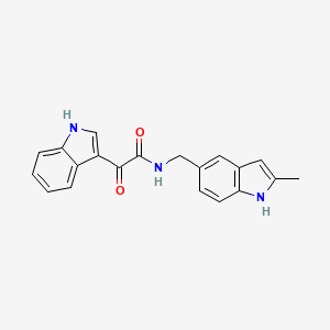 molecular formula C20H17N3O2 B2471299 2-(1H-indol-3-yl)-N-[(2-methyl-1H-indol-5-yl)methyl]-2-oxoacetamide CAS No. 852368-06-0
