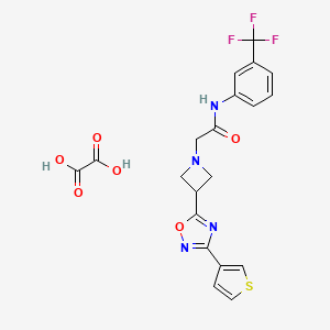 molecular formula C20H17F3N4O6S B2471302 2-(3-(3-(thiophen-3-yl)-1,2,4-oxadiazol-5-yl)azetidin-1-yl)-N-(3-(trifluoromethyl)phenyl)acetamide oxalate CAS No. 1396888-49-5