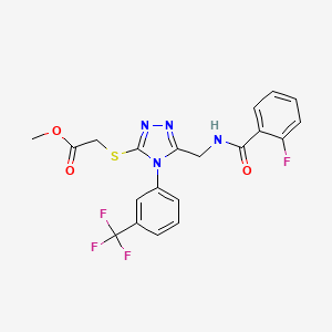 methyl 2-((5-((2-fluorobenzamido)methyl)-4-(3-(trifluoromethyl)phenyl)-4H-1,2,4-triazol-3-yl)thio)acetate